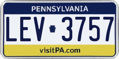 PA license plate LEV3757
