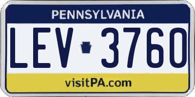 PA license plate LEV3760