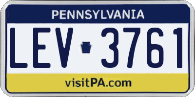 PA license plate LEV3761