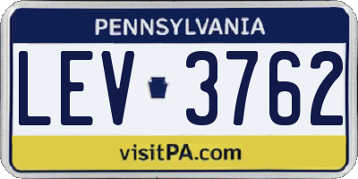 PA license plate LEV3762