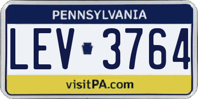 PA license plate LEV3764