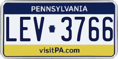 PA license plate LEV3766