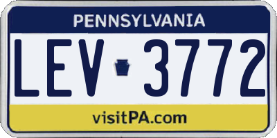 PA license plate LEV3772