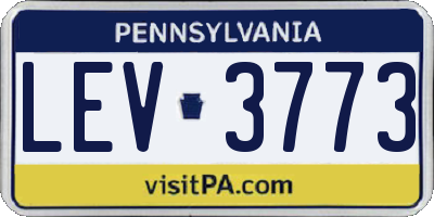 PA license plate LEV3773