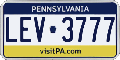PA license plate LEV3777
