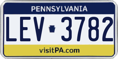 PA license plate LEV3782