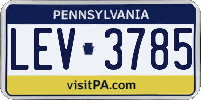 PA license plate LEV3785