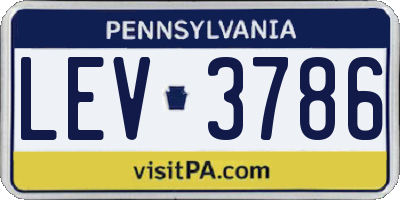 PA license plate LEV3786