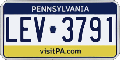 PA license plate LEV3791