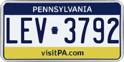 PA license plate LEV3792