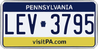 PA license plate LEV3795