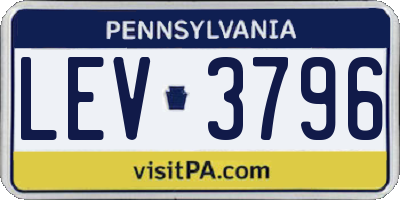 PA license plate LEV3796