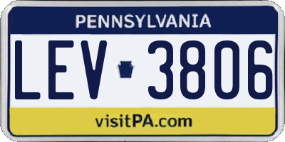 PA license plate LEV3806