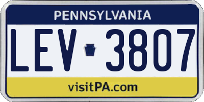 PA license plate LEV3807