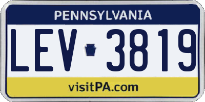 PA license plate LEV3819