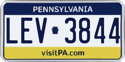 PA license plate LEV3844