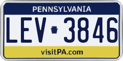PA license plate LEV3846