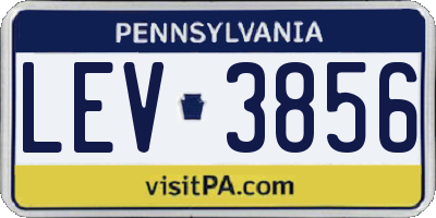 PA license plate LEV3856