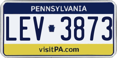 PA license plate LEV3873