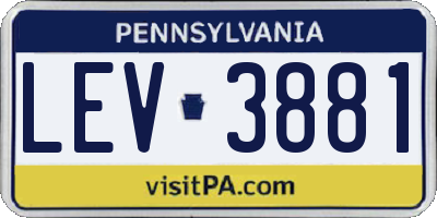 PA license plate LEV3881