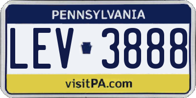 PA license plate LEV3888