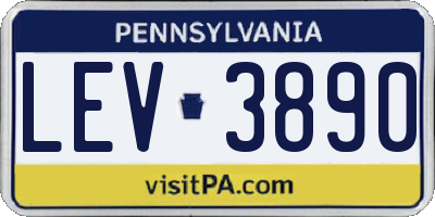 PA license plate LEV3890