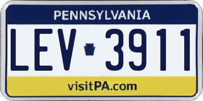 PA license plate LEV3911