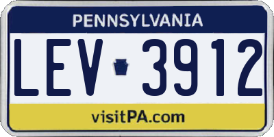 PA license plate LEV3912