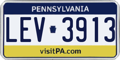 PA license plate LEV3913