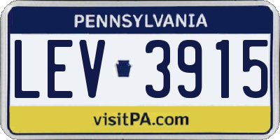 PA license plate LEV3915