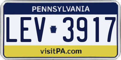 PA license plate LEV3917