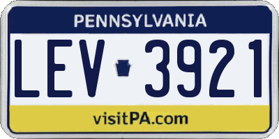 PA license plate LEV3921