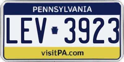 PA license plate LEV3923