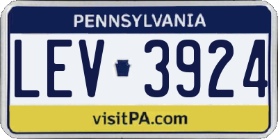 PA license plate LEV3924