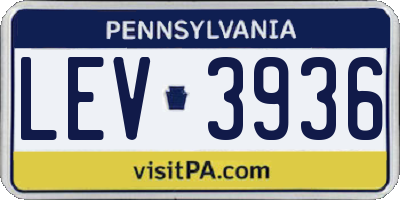 PA license plate LEV3936