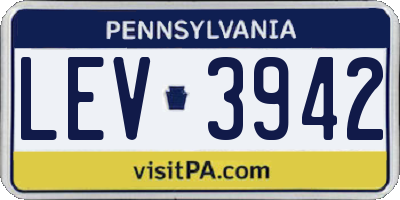 PA license plate LEV3942