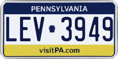 PA license plate LEV3949