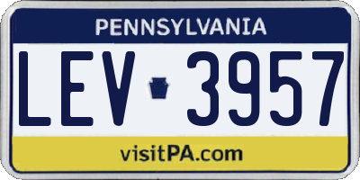 PA license plate LEV3957