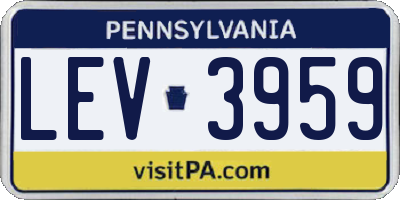 PA license plate LEV3959