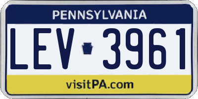 PA license plate LEV3961