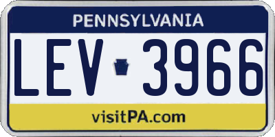 PA license plate LEV3966