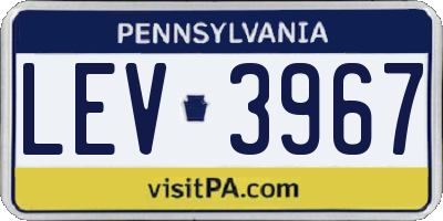 PA license plate LEV3967