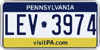 PA license plate LEV3974