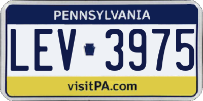 PA license plate LEV3975