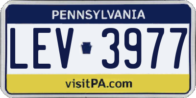 PA license plate LEV3977