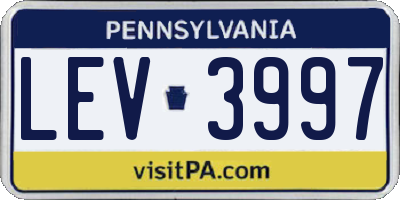 PA license plate LEV3997