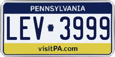 PA license plate LEV3999
