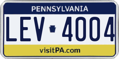 PA license plate LEV4004