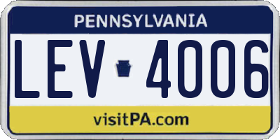 PA license plate LEV4006