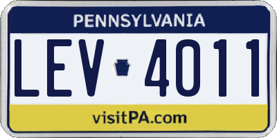 PA license plate LEV4011